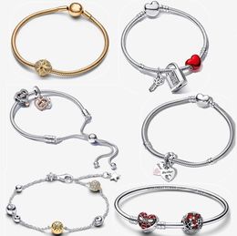 Bracelets de créateurs pour femmes Bijoux Cadeau de Noël DIY Fit Pandoras Spider Charm Bracelet Set Bracelet Collier Boucles d'oreilles Clavicule Chaîne Pendentif avec boîte en gros