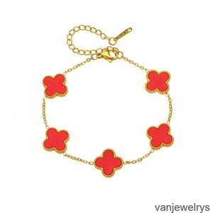 Bracelets de créateurs bijoux trèfle à quatre feuilles en acier inoxydable accessoires de cadeau de mariage féminin coffret cadeau de Saint-Valentin ornementsQ2