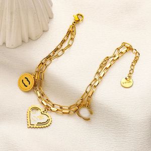 Bracelets de créateurs luxe 18 carats bracelet plaquette de la chaîne de mode bijoux de bijoux de perle bracelet en acier inoxydable