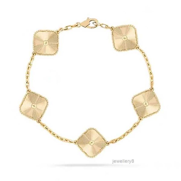Bracelets de créateurs Bracelet Van Clover Four Leaf Clover 18K Gold Love Bangle Pendant Sparkling Crystal Diamond For Women Girl Wedding Mother Day Bijoux