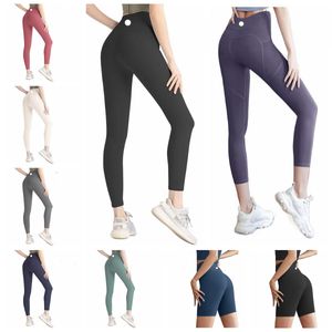 Designer Brand 2024 Yoga Pants LU ALIGN Leggings vrouwen shorts Crashed Outfits Lady Sports dames oefening fitness Wear Girls Running S