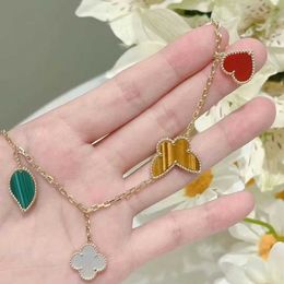 Designer brand 925 Sterling Silver Van Chaohua Lucky Bracelet Plated with 18K Gold White Beimu Grass Butterfly High Version