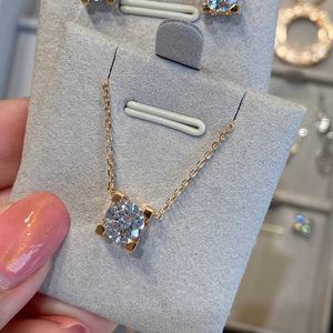 Designermerk Carter 925 Puur verzilverde 18k gouden stierhoorn ketting Hoge kwaliteit 18k Rose 1 Claw Diamond Set Single Lock 8dsh