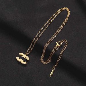 Designer merk dubbele letter hanger kettingen ketting goud vergulde crysatl strass trui newklace voor vrouwen bruiloft Joodly accessoires