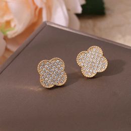 Designer Brand Fashion New Van High Edition Lucky Clover Womens S925 Silver Natural Earrings Alloy Mode -sieraden