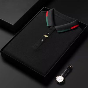 Polo de marque de styliste 100% coton noir pour hommes, broderie coréenne décontractée à manches longues, haut de gamme, vêtements pour hommes 220408