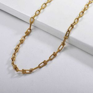 Ontwerpermerk Gefrituurd deeg Twist Chain T Nieuw Gold U Titanium Chain Watch Strap Necklace