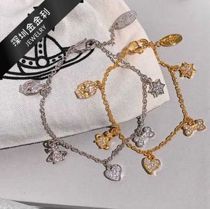Ontwerpermerk vol diamanten Love Six Pointed Star Bracelet Light Luxe Saturn Saturn Meerdere merken prachtige armbanden