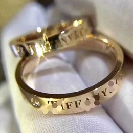 Ontwerpermerk Gaoding T Network Celebrity Tifhree Diamond paar Ring Titanium Steel Wedding R