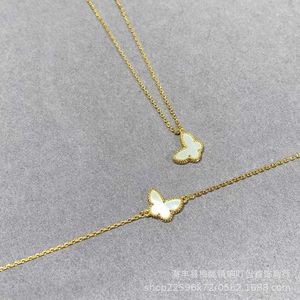 Brand de créateur Glod High Edition Van Butterfly Collier femelle Feme Four Lafit White Fritillaria Bracelet Small Mini Lucky Collar Chain