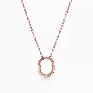 Brand de créateur placage en or 1,0 mijin nouveau séparation de couleurs LK électroplarée Half Diamond Small Rose Lock Collier en forme de T en forme