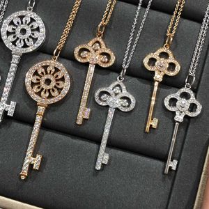 Designer Brand Handi Hoogwaardige sieraden Tiffays Key Set met Diamond Gold Necklace platte vervangingskraagketen