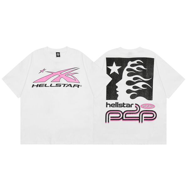 Marque de créateurs Hellstar Tshirt Mode Hommes T-shirts Mode Luxurys Vêtements Taille S-XXL Street Wear Chemises mignonnes Hommes Femmes T-shirt graphique de haute qualité Casual YH9