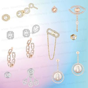 Boucles d'oreilles de série de haute qualité de haute qualité Messiks pour femmes américaines populaires romantique single diamant coulissant asymétrique oreille clip de mariage