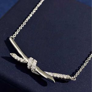Designer Brand Hoge Versie Knoop ketting voor vrouwen S925 Sterling Silver Knooped Bow Pendant met hoogwaardige 18K Gold vergulde bottenketen