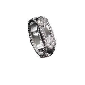 Designer Brand Hoge Versie van Vier-blad Clover caleidoscoop smal ring dames goud dik vergulde 18k roségouden mode met logo categorie