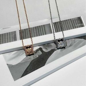 Designer merk hoge versie van caleidoscoop ketting ketting dames diamant kralen rand verdikt 18k rose goud witte mode