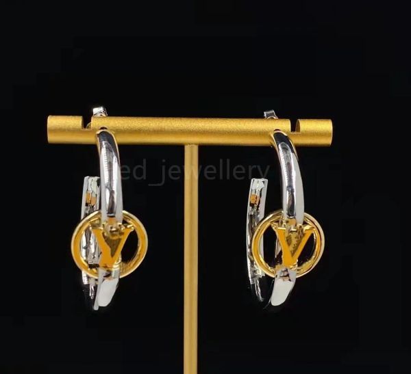 bijoux de marque de créateur Boucles d'oreilles en argent simple avec grand cercle pour femmes Boucles d'oreilles créoles pour femmes de haute qualité