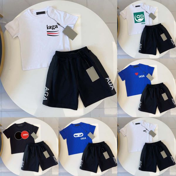 Designer Brand Kids Clothing sets t-shirts shorts bébé garçons filles tout-petits d'été Blue Black White Clothes Childrens Summer Clothing Sets 2 à 10 ans Z1OM #