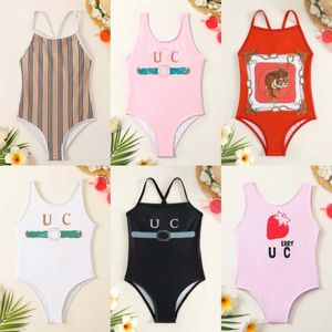 Designer merk kinderen zwempak peuter hete één-stuks badmode babymeisjes bikini peuter kinderen zomer gedrukt strandzwembad sport badpakken jeugd i 96tp#