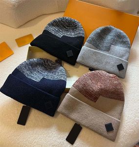 Designer Brand Knitwear Caps Hiver Cachemire Chapeau Dames De Luxe Knit Cap Bonnets Classiques Unisexe Casual Chaud Tricoté Chapeaux 4 Couleurs