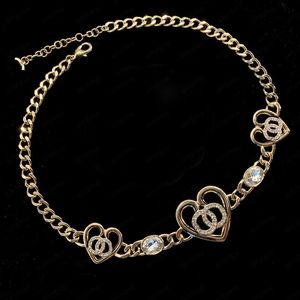 Diseñador de la marca Carta Collares pendientes de lujo para hombre para mujer cadena de oro corazón colgante collar para hombre cadenas joyería G2308088Z-6