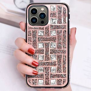 Logotipo de la marca del diseñador Personalice las fundas del teléfono con diamantes de imitación para iPhone 8 15 11 12 Pro Max 13 Mini 14pro Xr Xs Shiny Dimaond Samsung S23 Ulra S22 Note10 Funda de lujo a prueba de arañazos