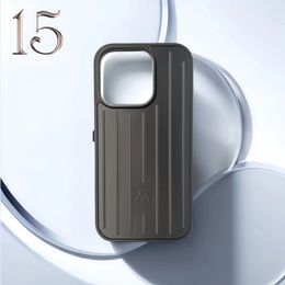 Model de viaje de equipaje de lujo de la marca de diseño para iPhone 15 14 Pro Max Case Cajones de teléfono para iPhone15Pro 14 13 12 11 Phonecase Iphonecases Al Metal Letter