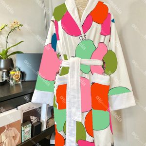 Designer merk heren dames badjas katoen nachtkleding liefhebbers badjas kleurrijke jacquard nachtjas met tailleriem