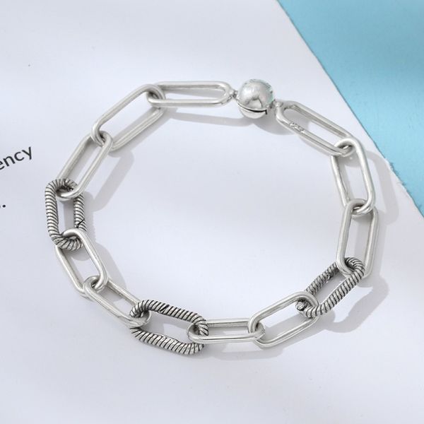 Designer Brand New Alliage Bracelets Argent Plaqué Charme Chaîne Bracelet Printemps Couple Amour Bijoux À Bricoler Soi-Même Boutique Style Bracelet En Gros