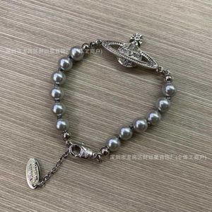 Designer Brand Bracet Grey Pearl Saturn Bracelet Womens Natural Belizhu réglable