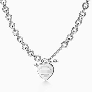 Designer Brand Tiffays 925 Silver Heart Arrow Series Collier Unisexe Collar Collar Chain