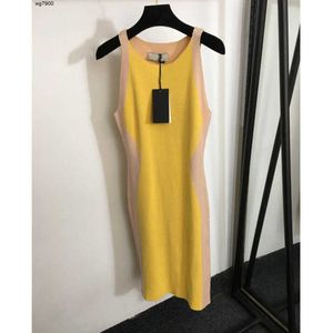 Diseñador a estrenar vestido de mujer moda patrón geométrico logo falda de niña Tamaño S M L ropa de mujer de punto de alta calidad Noc07