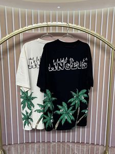 Marca de diseñador de camiseta de lujo para hombre camiseta suelta de gran tamaño 100% algodón Ropa carta de aerosol manga corta primavera verano marea hombres y mujeres camiseta camisetas Venta al por mayor