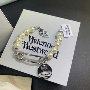 Designer merk ronde label Saturn Pearl Bracelet vrouwelijke lichte luxe kleine populaire papieren clips