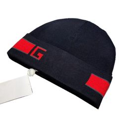 Bonnet de qualité pour hommes et femmes, chapeaux tricotés chauds et extensibles avec lettres à rayures, automne et hiver