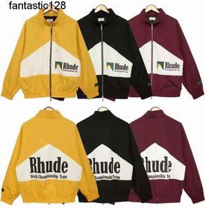 Designer Merk Rhude Jassen Lente Herfst Heren Casual Rhude Jas Windjack Koppels Waterdichte Outdoor Jas Heren Hoody Varsity Jack 1