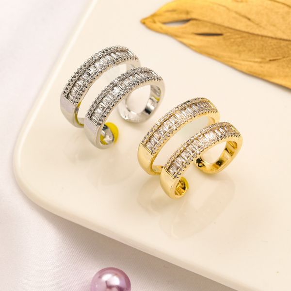 Diseñador Marca Anillos Anillos de oro ajustables Joyería de moda europea Mujeres Compromiso de lujo Amantes de la boda Anillo Suministros Accesorios de marca populares Regalo familiar