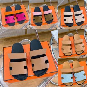 Sandalias de marca de diseñador, sandalias con almohadas para piscina, zapatillas para parejas, zapatos planos de verano para hombres y mujeres, zapatillas de playa con estampado de palmeras de gamuza de moda, caja deslizante 35-45