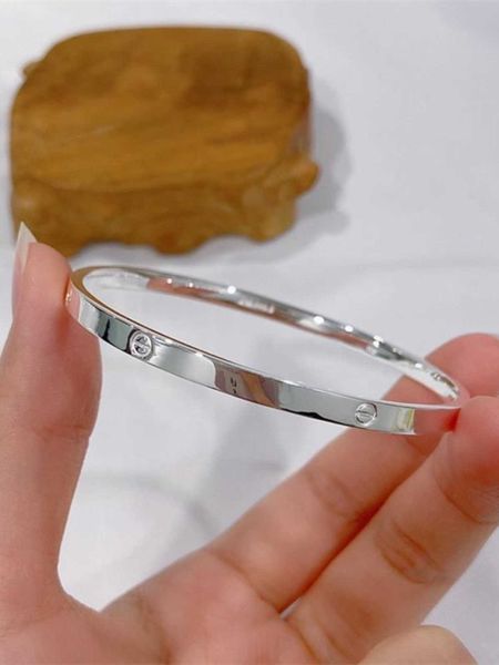 Brand de designer Single Circle Carter fermé Bracelet en argent pur féminin solide mince avec petit design pour les jeunes cadeaux zscb