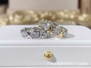 Designermerk TFF 16 Stone Cross Diamond Ring Instagram paar 18k gouden premium luxe en voortreffelijk voor vrouwen met logo