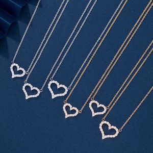 Brand de créateur Tiffays Love Collier avec diamants Tie Famille Famille Gold Pendre en forme de coeur Grand et petite chaîne de collier de diamant Luxury Luxury