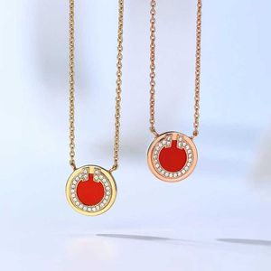 Designer Brand Tiffays ketting boetiek sieraden Valentijnsdag geschenkcirkel T-vormige cirkelvormige mini jade steen