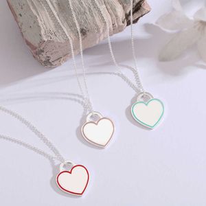 Designer Brand Tiffays ketting boetiek sieraden valentijnsdag cadeau liefde hanger hartvormig bord laten vallen lijmglazuur ornament