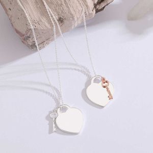 Designer Brand Tiffays ketting boetiek sieraden valentijnsdag cadeau liefde hanger hartvormige kaartsleutel high high