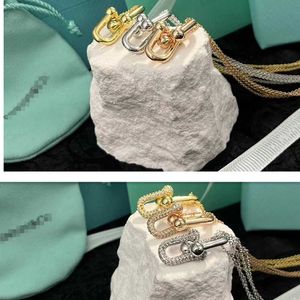 Brand de créateur Tiffays Collier de boucle en UPS en forme de U plaqué avec une chaîne de collier de phoque en acier unique de luxe en or 18 carats