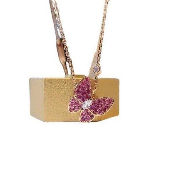 Collar de mariposa de la marca de la marca de diseñador 925 STERLING SIERT SILEPLED 18K Gold Diamond Diamond Pendientes de anillo rosa con categoría de logotipo