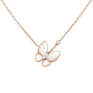Designer Brand Van New Butterfly Fritillaria Necklace Dames High Edition Rose Gold Gold Fashion Oorrings met Logo