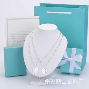 Designermerk Wit Koper Verzilde Tiffays Key Heart Vorme Boeddha Bead Ketting voor vrouwen CNC stalen zegel brief liefde hanger ronde sleutelbeen
