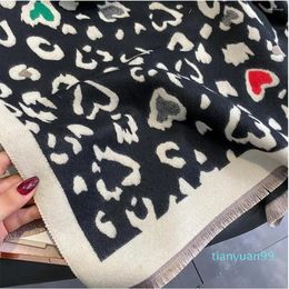 Écharpe d'hiver de marque de créateur femmes chaud cachemire châle enveloppes épaisse Pashmina couverture imprimé léopard femme Foulard foulards